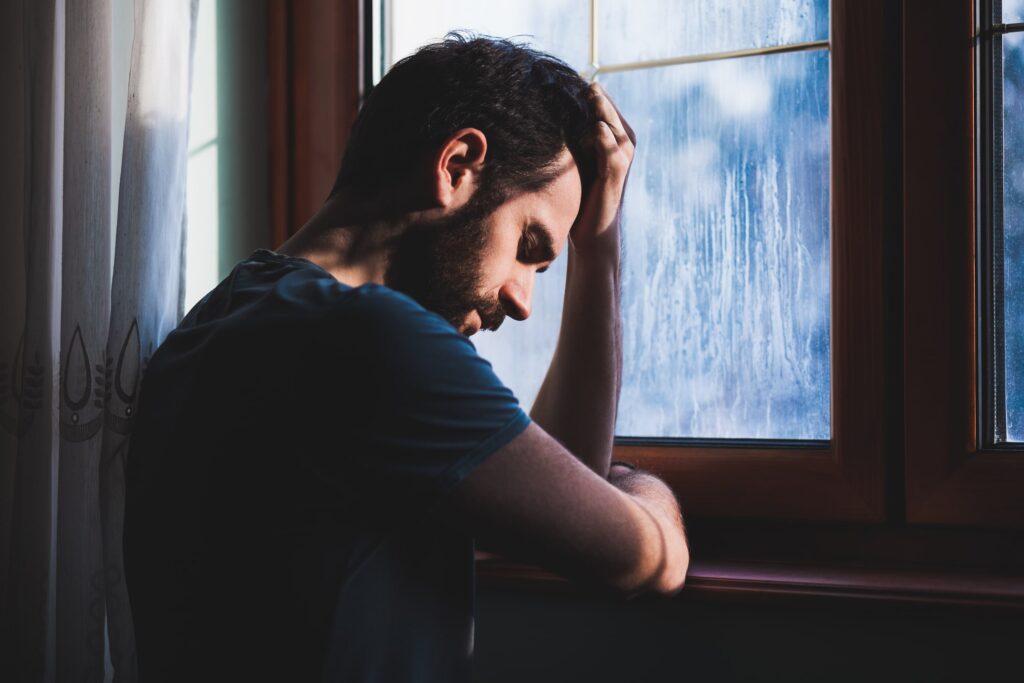 Man struggling with depression in atlanta