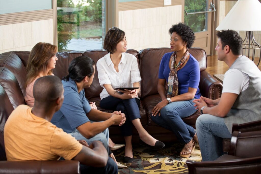 group meeting during sober living in Atlanta