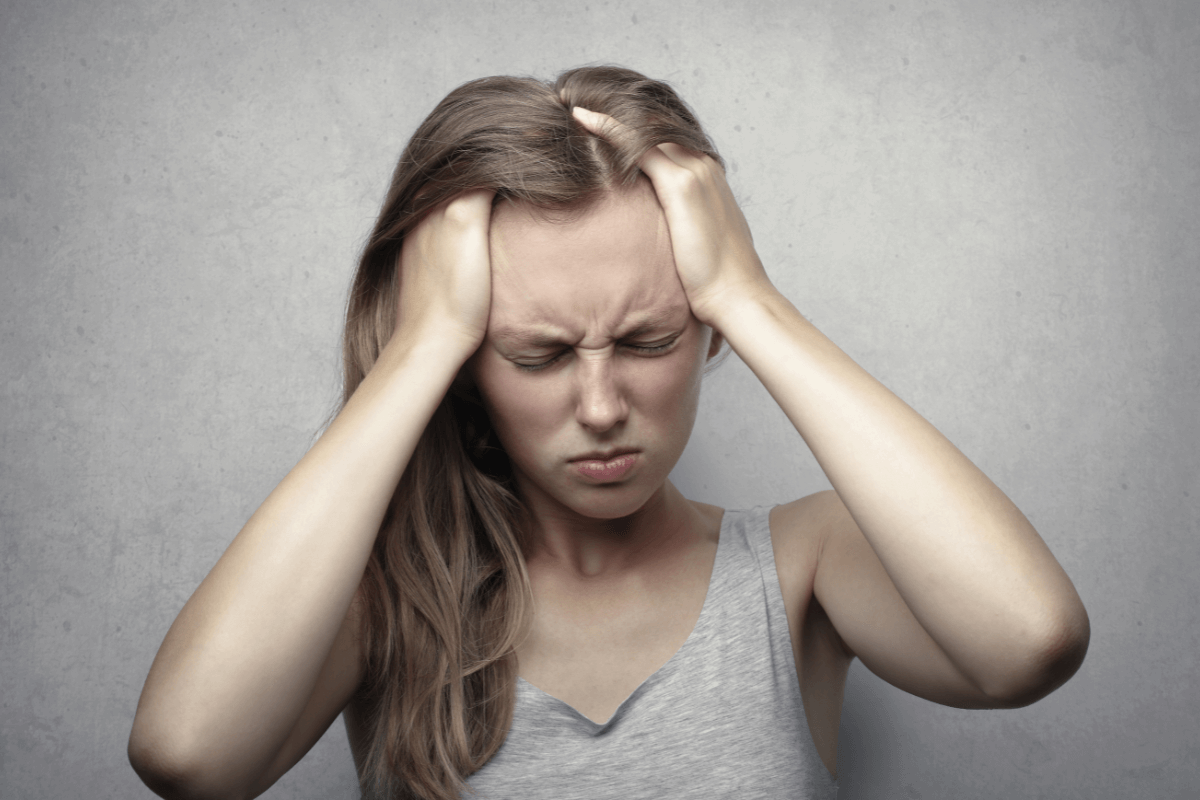 struggling woman